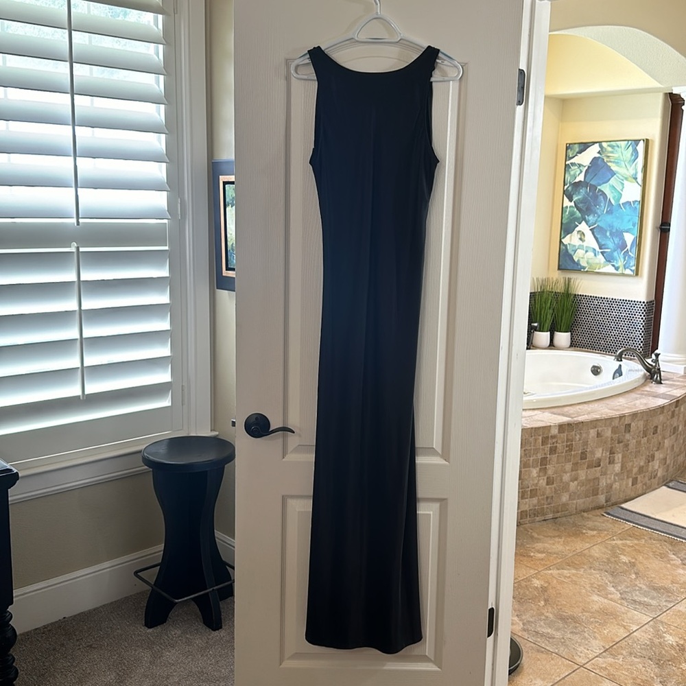 Splendid x Rachelove Boatneck Open Back Maxi Dress in Black Size Medium